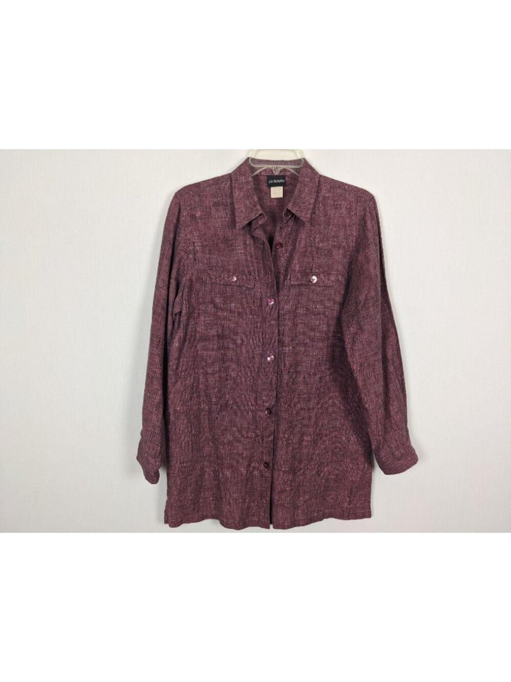 20 South long sleeve burgundy long sleeve women blouse sz S